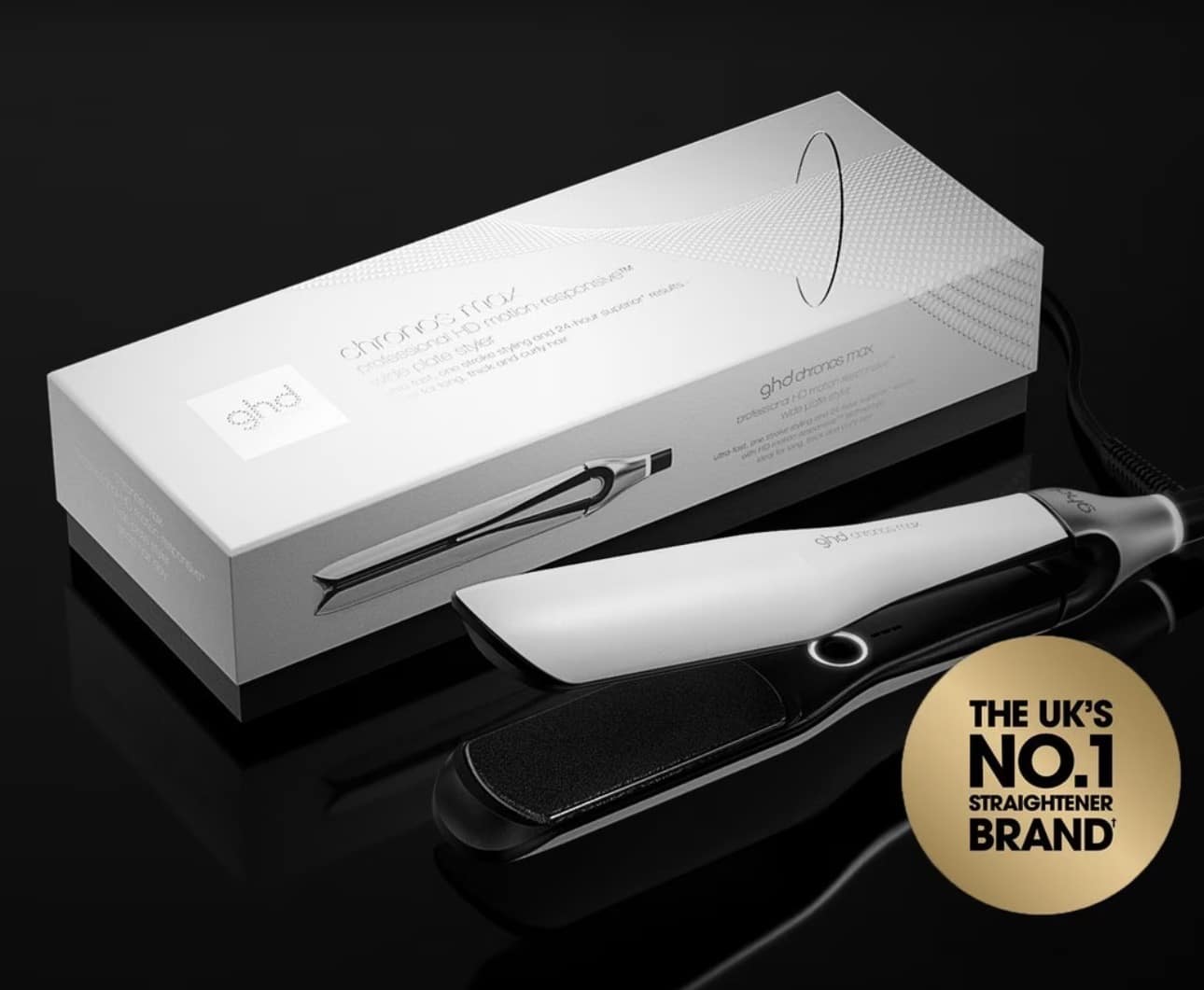 GHD-CHRONOS MAX BEST WIDE PLATE HAIR STRAIGHTENER (43MM PLATE) WHITE
