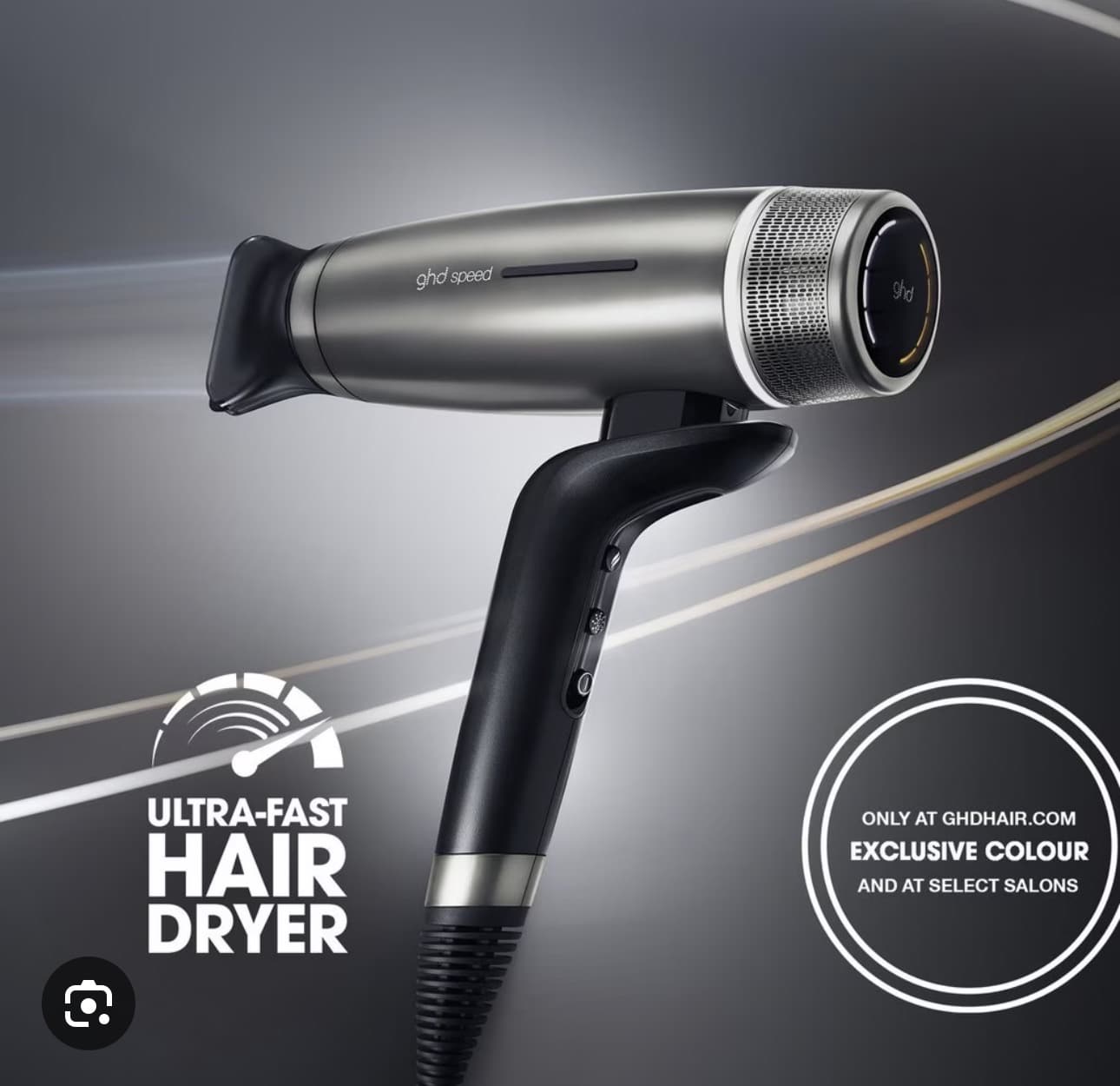 GHD-NEW GHD SPEED IONIC HAIR DRYER IN TITANIUM BLACK